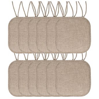 Sweet Home Herringbone Memory Foam Chair Pad with Ties 12 pk