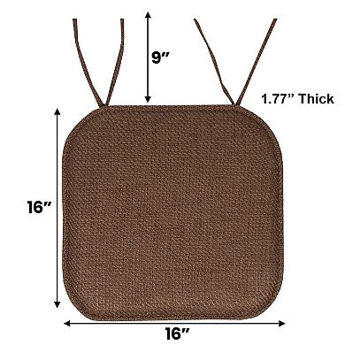 Sweet Home Herringbone Memory Foam Chair Pad with Ties 2-pk.