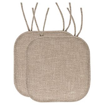 Sweet Home Herringbone Memory Foam Chair Pad with Ties 2 pk