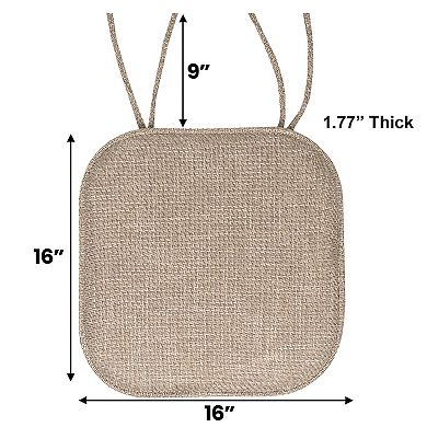 Sweet Home Herringbone Memory Foam Chair Pad with Ties 4-pk.