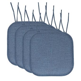 Sweet Home Herringbone Memory Foam Chair Pad with Ties 4 pk