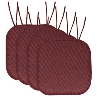 Sweet Home Herringbone Memory Foam Chair Pad with Ties 4 pk