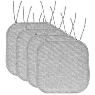 Sweet Home Herringbone Memory Foam Chair Pad with Ties 4 pk