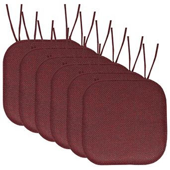 Sweet Home Herringbone Memory Foam Chair Pad with Ties 6 pk