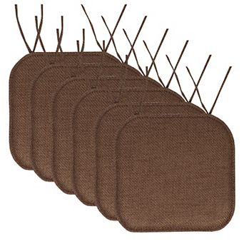 Sweet Home Herringbone Memory Foam Chair Pad with Ties 6 pk