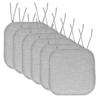 Sweet Home Herringbone Memory Foam Chair Pad with Ties 6 pk