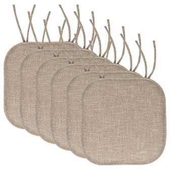 Sweet Home Herringbone Memory Foam Chair Pad with Ties 6 pk