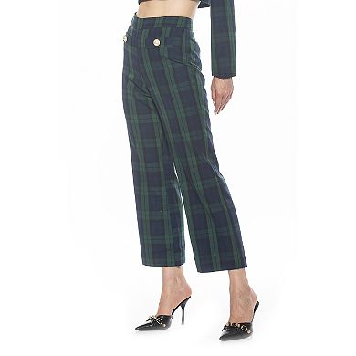 Women's ALEXIA ADMOR Jayden Wide-Leg Plaid Pants