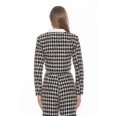 Women's ALEXIA ADMOR Aurelia Drop Lace Collar Cropped Tweed Jacket