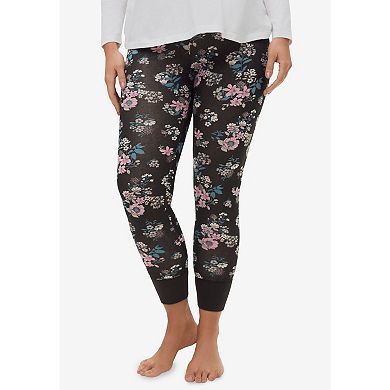 ellos Plus Size Rib Trim Sleep Leggings