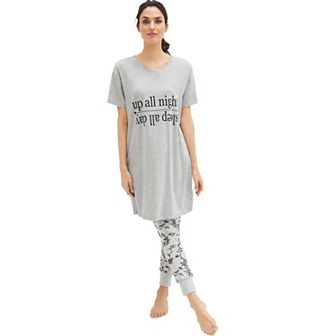 ellos Plus Size Rib Trim Sleep Leggings
