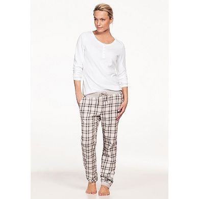 ellos Plus Size Long Sleeve Henley Sleep Tee