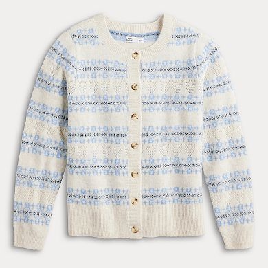 Women's Croft & Barrow® Patterned Pointelle Cardigan
