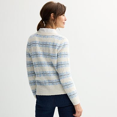 Women's Croft & Barrow® Patterned Pointelle Cardigan