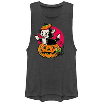 Disney's Pinocchio Figaro Pumpkin Juniors' Graphic Tank Top