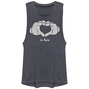 Disney's Mickey Mouse & Friends Mickey Mouse Heart Sign In Love Juniors' Graphic Tank Top