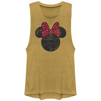 Disney's Mickey Mouse & Friends Minnie Mouse Leopard Print Bow Juniors' Graphic Tank Top