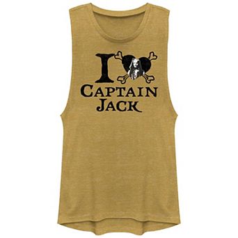 Disney's Pirates Of The Caribbean I Heart Captain Jack Sparrow Juniors' Graphic Tank Top