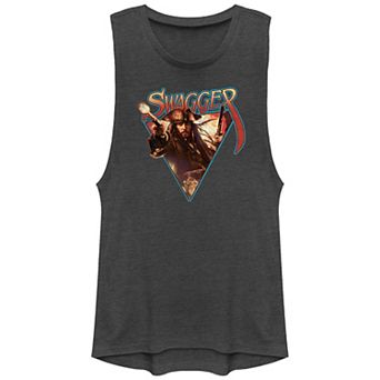 Disney's Pirates Of The Caribbean Captain Jack Sparrow Swagger Juniors' Graphic Tank Top
