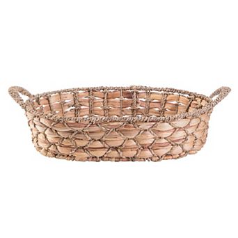 Seagrass Fruit Bread Basket Tray With Handles, Medium