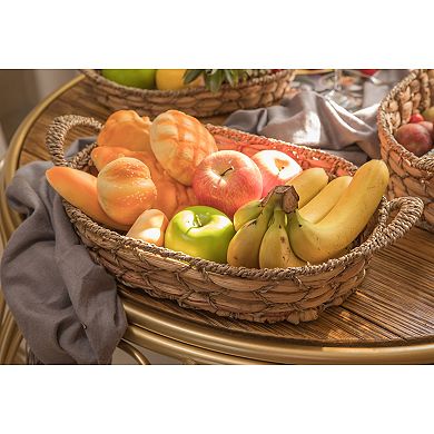 Seagrass Fruit Bread Basket Tray With Handles, Medium