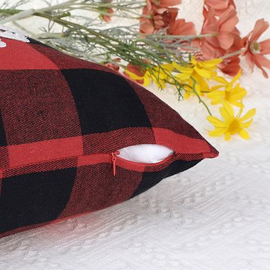 Pack Of 2 Plaid Print Throw Pillow Covers Farmhouse Cushion Covers Decorative Pillowcase 12"x20"