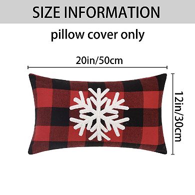 Pack Of 2 Plaid Print Throw Pillow Covers Farmhouse Cushion Covers Decorative Pillowcase 12"x20"