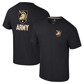Men's Colosseum Black Army Black Knights Logo Lockup 2-Hit Active Blend T-Shirt