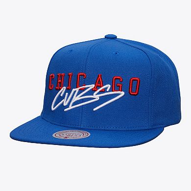 Men's Mitchell & Ness Royal Chicago Cubs Team Tagged Snapback Hat