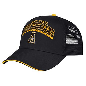 Men's Colosseum Black Appalachian State Mountaineers Wyatt Primary Team Trucker Adjustable Hat