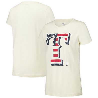 Women's New Era Cream Texas Rangers Vintage T-Shirt