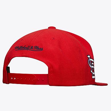 Men's Mitchell & Ness Red St. Louis Cardinals Team Tagged Snapback Hat