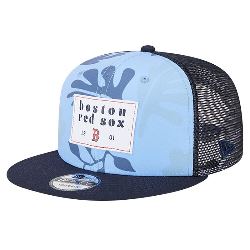 Men's New Era Navy Boston Red Sox Bikini Bottom Trucker 9FIFTY Snapback Hat, Blue