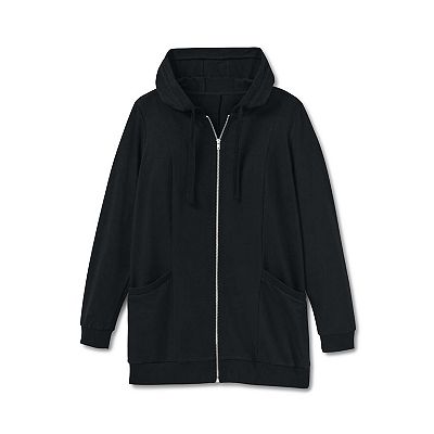 Woman Within Plus Size Zip Front Tunic Hoodie Jacket