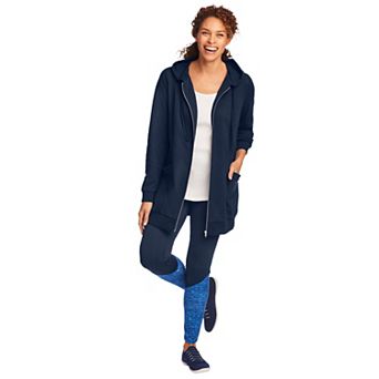 Woman Within Plus Size Zip Front Tunic Hoodie Jacket