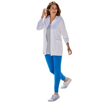 Woman Within Plus Size Zip Front Tunic Hoodie Jacket