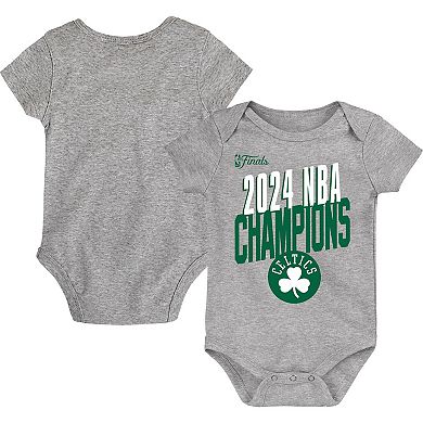 Infant Heather Gray Boston Celtics 2024 NBA Finals Champions Bodysuit
