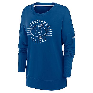 Women's Nike Royal Indianapolis Colts Rewind Playback Icon Performance Pullover Sweatshirt