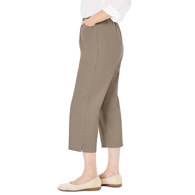 Woman Within Plus Size Fineline Stretch Denim Pull-On Capri Jeans