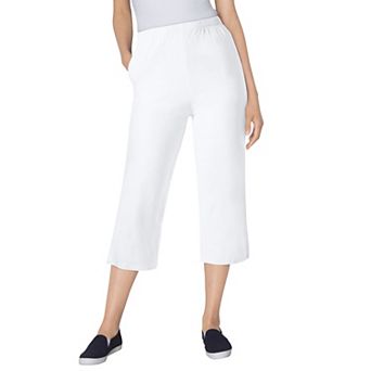 Woman Within Plus Size Fineline Stretch Denim Pull-On Capri Jeans