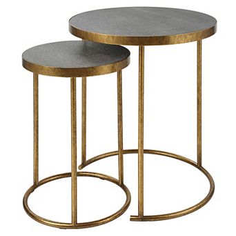 Uttermost Aragon Brass 2 pc Nesting Tables