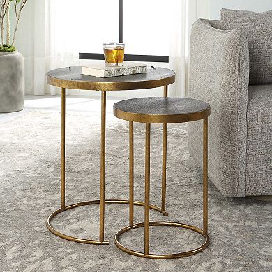 Uttermost Aragon Brass 2-pc Nesting Tables