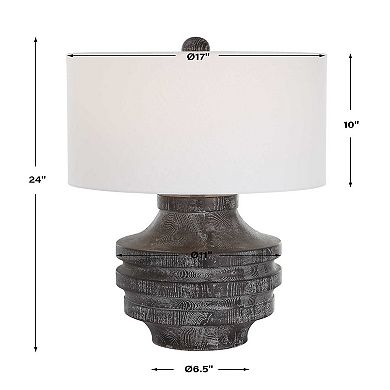 Uttermost Timber Carved Wood Table Lamp