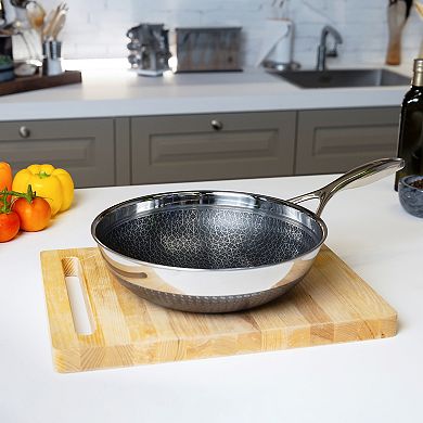 Livwell DiamondClad™ 12-in. Hybrid Nonstick Stainless Steel Wok Pan