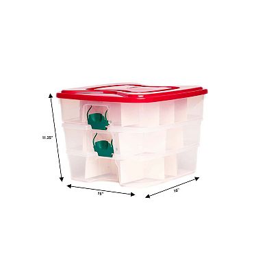 Homz 3in1 40-Count Ornament Storage Container with Dividers