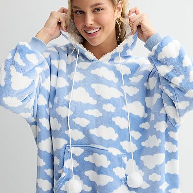 Juniors' Harper & Ivy Oversized Hoodie with Sherpa Lining