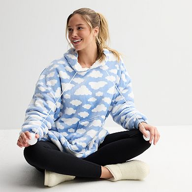 Juniors' Harper & Ivy Oversized Hoodie with Sherpa Lining
