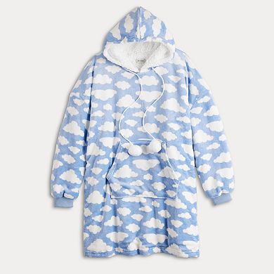 Juniors' Harper & Ivy Oversized Hoodie with Sherpa Lining