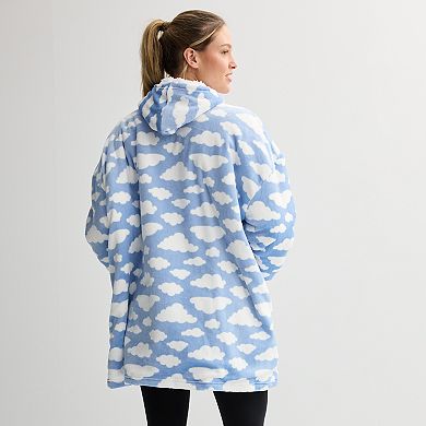 Juniors' Harper & Ivy Oversized Hoodie with Sherpa Lining