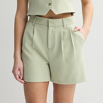 Juniors' SO® Curvy Fit Trouser Shorts